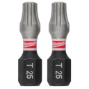 Milwaukee 48-32-4436 SHOCKWAVE™ Impact Duty 1" TORX® T25 Insert Bits (2 PK)