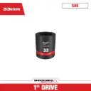 Milwaukee 49-66-6598 SHOCKWAVE™ Impact Duty 1" Drive 33MM Standard 6 Point Socket