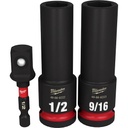 Milwaukee 49-66-4485 3PC SHOCKWAVE™ Impact Duty 1/2" Drive SAE Deep 6 Point Socket Set