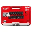 Milwaukee 49-66-7012 19PC SHOCKWAVE™ Impact Duty 1/2" Drive SAE Deep 6 Point Socket Set