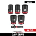 Milwaukee 49-66-7036 6PC SHOCKWAVE™ Impact Duty 3/8" Drive Metric Standard Socket Set