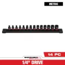 Milwaukee 49-66-7002 14PC SHOCKWAVE™ Impact Duty 1/4" Drive Metric Standard 6 Point Socket Set