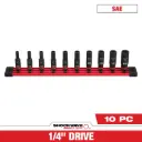 Milwaukee 49-66-7001 10PC SHOCKWAVE™ Impact Duty 1/4" Drive SAE Deep 6 Point Socket Set