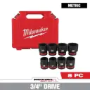 Milwaukee 49-66-7019 8PC SHOCKWAVE™ Impact Duty 3/4" Drive Metric Standard 6 Point Socket Set