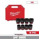 Milwaukee 49-66-7017 8PC SHOCKWAVE™ Impact Duty 3/4" Drive SAE Standard 6 Point Socket Set
