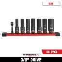 Milwaukee 49-66-7024 8PC SHOCKWAVE™ Impact Duty 3/8" Drive SAE Deep 6 Point Socket Set