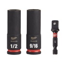 Milwaukee 49-66-4417 3PC SHOCKWAVE™ Impact Duty 3/8" Drive SAE Deep 6 Point Socket Set