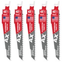 Milwaukee 48-00-5521 6" 5 TPI AX™ with Carbide Teeth SAWZALL® Blade for Wood with Nails (5 PK)