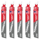 Milwaukee 48-00-5501 6" 8 TPI TORCH™ with Carbide Teeth SAWZALL® Blades (5 PK)