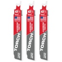 Milwaukee 48-00-5301 6" 8 TPI TORCH™ with Carbide Teeth SAWZALL® Blades (3 PK)