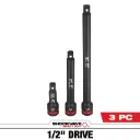 Milwaukee 49-66-6715 3PC SHOCKWAVE™ Impact Duty 1/2" Drive Extension Set