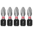 Milwaukee 48-32-4601 SHOCKWAVE™ Impact Duty 1" Phillips #2 Insert Bits (5 PK)