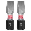 Milwaukee 48-32-4418 SHOCKWAVE™ Impact Duty 1" Slotted 1/4" Insert Bits (2 PK)