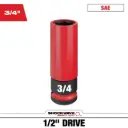 Milwaukee 49-66-7810 SHOCKWAVE™ Impact Duty 1/2" Drive 3/4" SAE Lug Nut Wheel Socket
