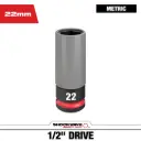Milwaukee 49-66-7807 SHOCKWAVE™ Impact Duty 1/2" Drive 22MM Metric Lug Nut Wheel Socket