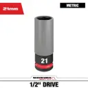 Milwaukee 49-66-7806 SHOCKWAVE™ Impact Duty 1/2" Drive 21MM Metric Lug Nut Wheel Socket