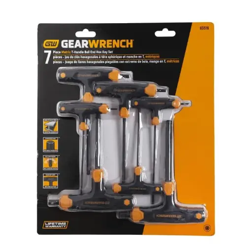 [APX_83516] Gearwrench 83516 7Pc Metric T-Handle Ball End Hex Key Set