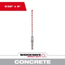 Milwaukee 48-20-9092 5/32" x 4" x 6" SHOCKWAVE™ Impact Duty Carbide Hammer Drill Bit for Concrete Screws