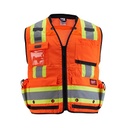 Milwaukee 48-73-5165 Class 2 Surveyor's High Visibility Orange Safety Vest - S/M