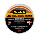 3M Scotch® Vinyl Color Coding Electrical Tape 35, 3/4 in x 66 ft, Orange, 10 rolls/carton, 100 rolls/Case