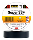 3M Scotch® Super 33+ Vinyl Electrical Tape, 3/4 in x 76 ft, 1 in Core, Black, 10 rolls/carton, 100 rolls/Case
