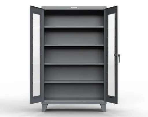 [STH_36-LD-244-7024] StrongHold Extreme Duty 12 GA Clearview Cabinet with 4 Shelves- 36 In. W x 24 In. D x 78 In. H