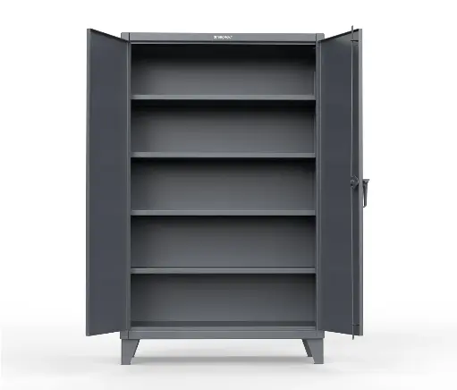 [STH_46-244-7024] StrongHold Extreme Duty 12 GA Cabinet with 4 Shelves - 48 In. W x 24 In. D x 78 In. H
