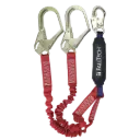 FallTech 6' Ironman Elastic-leg Dual Class Twin Leg Lanyard, Snap Hook/Rebar Hooks (8247EY3)