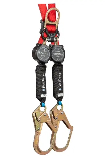 [FAL_72706TB3] Falltech 72706TB3 6' Web Mini SRD Twin-leg Steel Carabiner/Clip+Steel Rebar Hooks