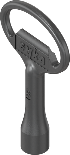 [EKA_1004-02] EMKA Key for insert square 8, Zinc die black powder-coated; 1004-02