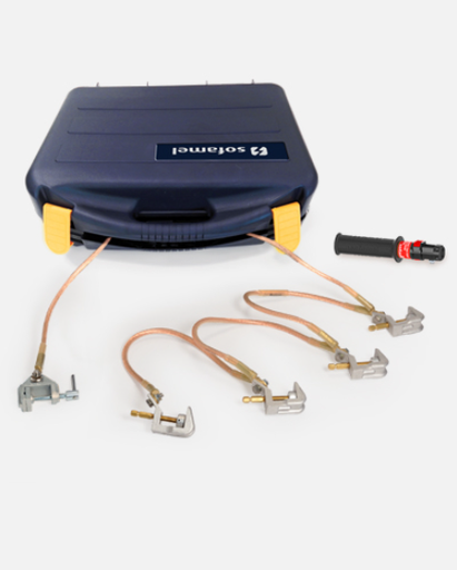 [SOF_659001] Sofamel 30902 ECBT-MPUBTH/35 (Earthing and short-circuit Ground Cluster) 4 - MPUBT/H flat bar clamps & 1 - TT-38A earthing clamp, Max. ICC 9KA/1s