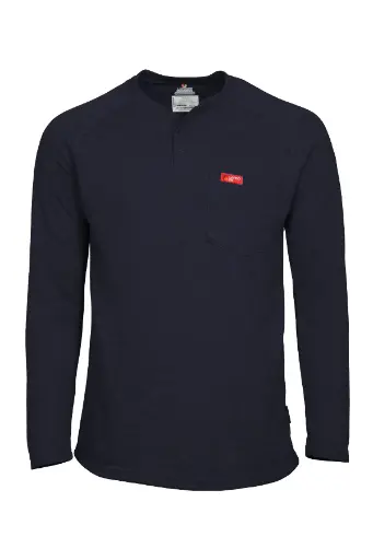 Lapco Flame-Resistant Raglan Sleeve Henley T-Shirt – 6oz. Tecasafe® Plus