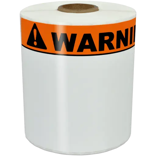 [DLT_T0406-7ON] T0406-7ON - DLT 4X6 WARNING AF OUTDOOR - NOTCHED - 200 PER ROLL