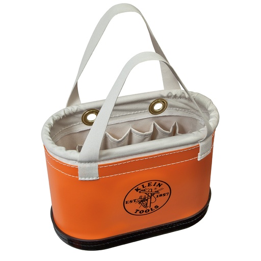 [KLN_5144BHHB] Klein 5144BHHB Hard-Body Bucket, 14-Pocket Oval Bucket, Orange/White