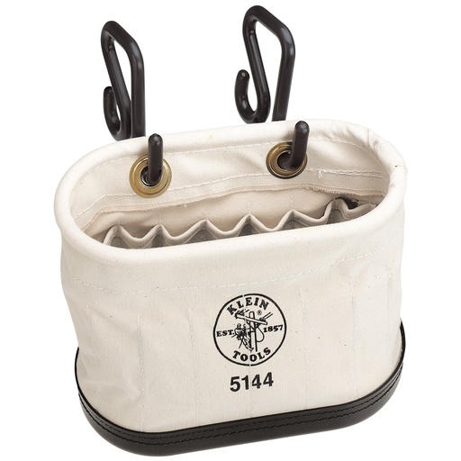 [KLN_5144] Klein 5144 Canvas Bucket, 15-Pocket Aerial Oval Bucket with Hooks
