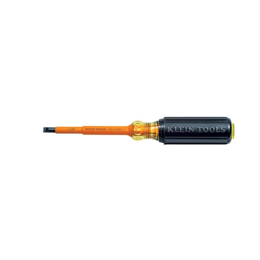 [KLN_6024INS] Klein 6024INS Insulated Screwdriver, 1/4-Inch Cabinet, 4-Inch Round Shank
