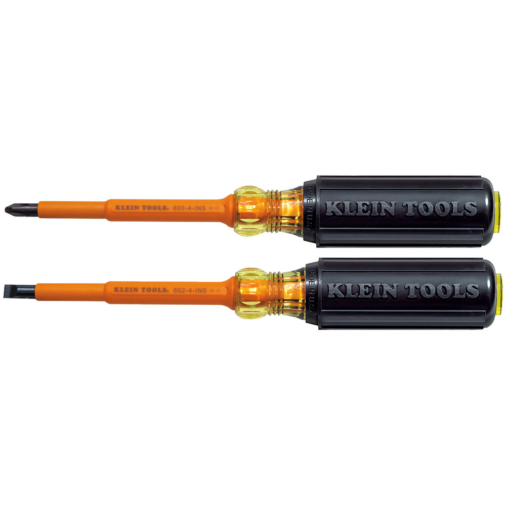 Klein 33532INS Screwdriver Set, 1000V Insulated Slotted and Phillips, 2-Piece