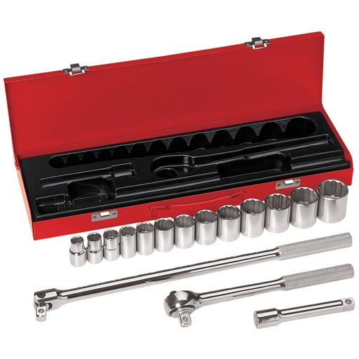 [KLN_65512] Klein 65512 1/2-Inch Drive Socket Wrench Set, 16-Piece
