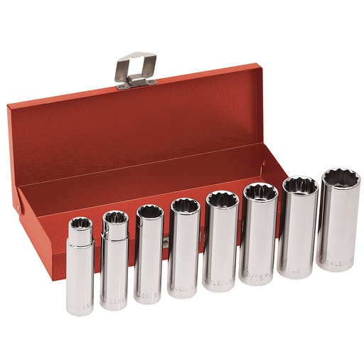 [KLN_65514] Klein 65514 1/2-Inch Drive Deep Socket Wrench Set, 8-Piece