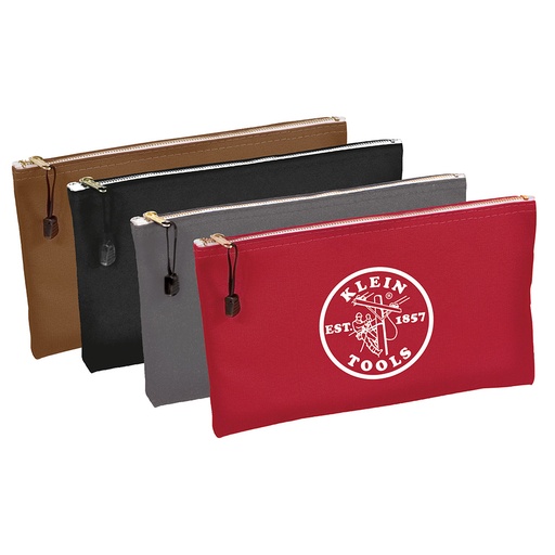 [KLN_5141] Klein 5141 Zipper Bags, Canvas Tool Pouches Brown/Black/Gray/Red, 4-Pack