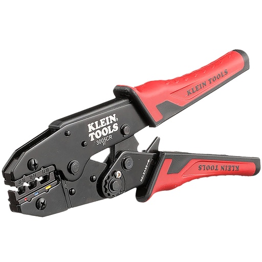 [KLN_3005CR] Klein 3005CR Ratcheting Crimper, 10-22 AWG - Insulated Terminals