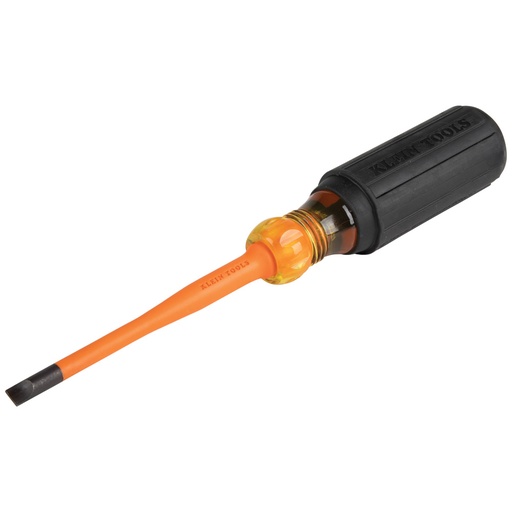[KLN_6924INS] Klein 6924INS Slim-Tip Insulated Screwdriver, 1/4-Inch Cabinet, 4-Inch Round Shank