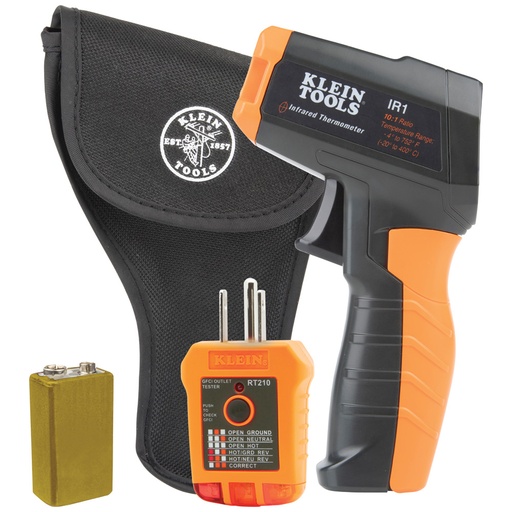 [KLN_IR1KIT] Klein IR1KIT Infrared Thermometer with GFCI Receptacle Tester