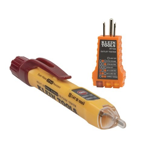 [KLN_NCVT2PKIT] Klein NCVT2PKIT Dual Range NCVT with Receptacle Tester Electrical Test Kit