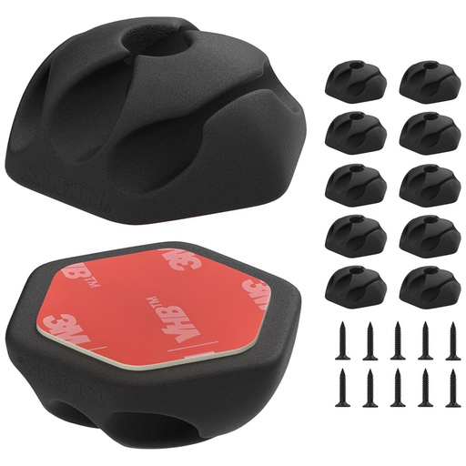 [KLN_450410] Klein 450410 Self-Adhesive Cable Mounting Clips, 3-Slot (10-Pack)