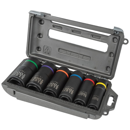 [KLN_66060] Klein 66060 2-in-1 Impact Socket Set, 6-Point, 6-Piece