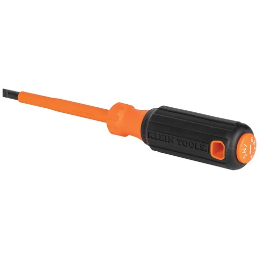 [KLN_6824INS] Klein 6824INS Insulated Screwdriver, 1/4-Inch Cabinet, 4-Inch Round Shank