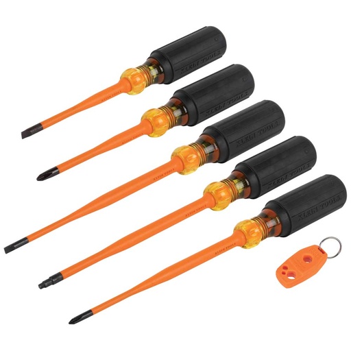 [KLN_33736INS] Klein 33736INS Screwdriver Set, 1000V Slim-Tip Insulated and Magnetizer, 6-Piece