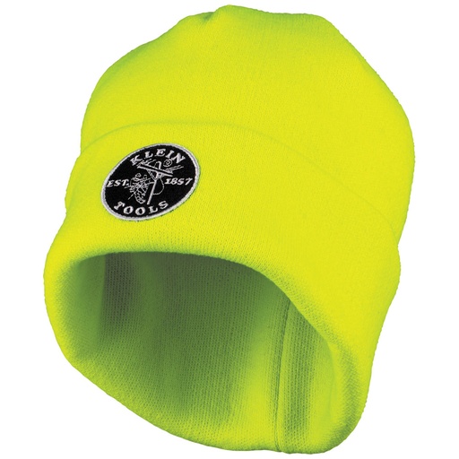 [KLN_60568] Klein 60568 Heavy Knit Hat, High-Visibility Yellow, Patch Logo