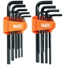 Klein L-Style Long Hex Key Set, SAE and Metric, 22-Piece (LS22)
